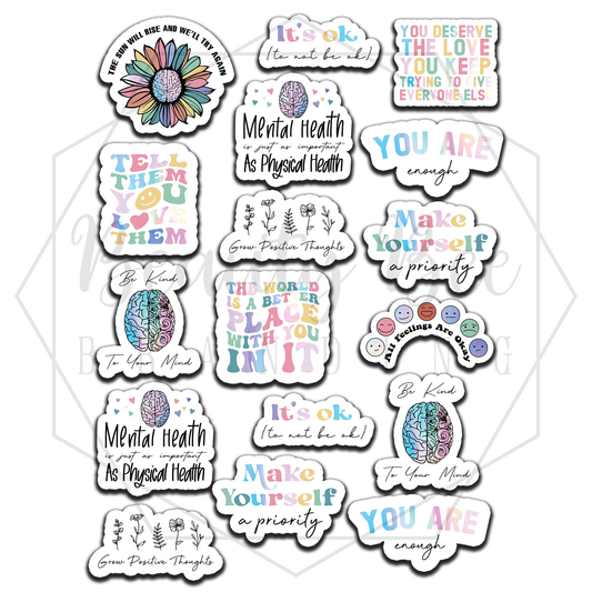 Mental Health Pastel Sticker Sheet