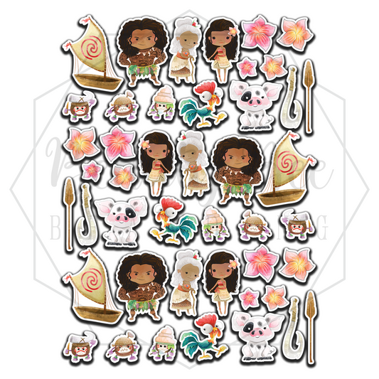 Polynesian Princess Sticker Sheet