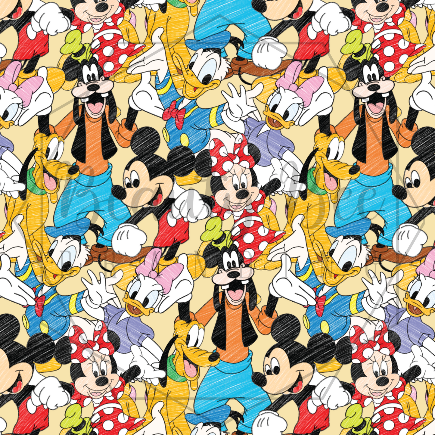 Sketched Mouse Friends SEAMLESS PATTERN