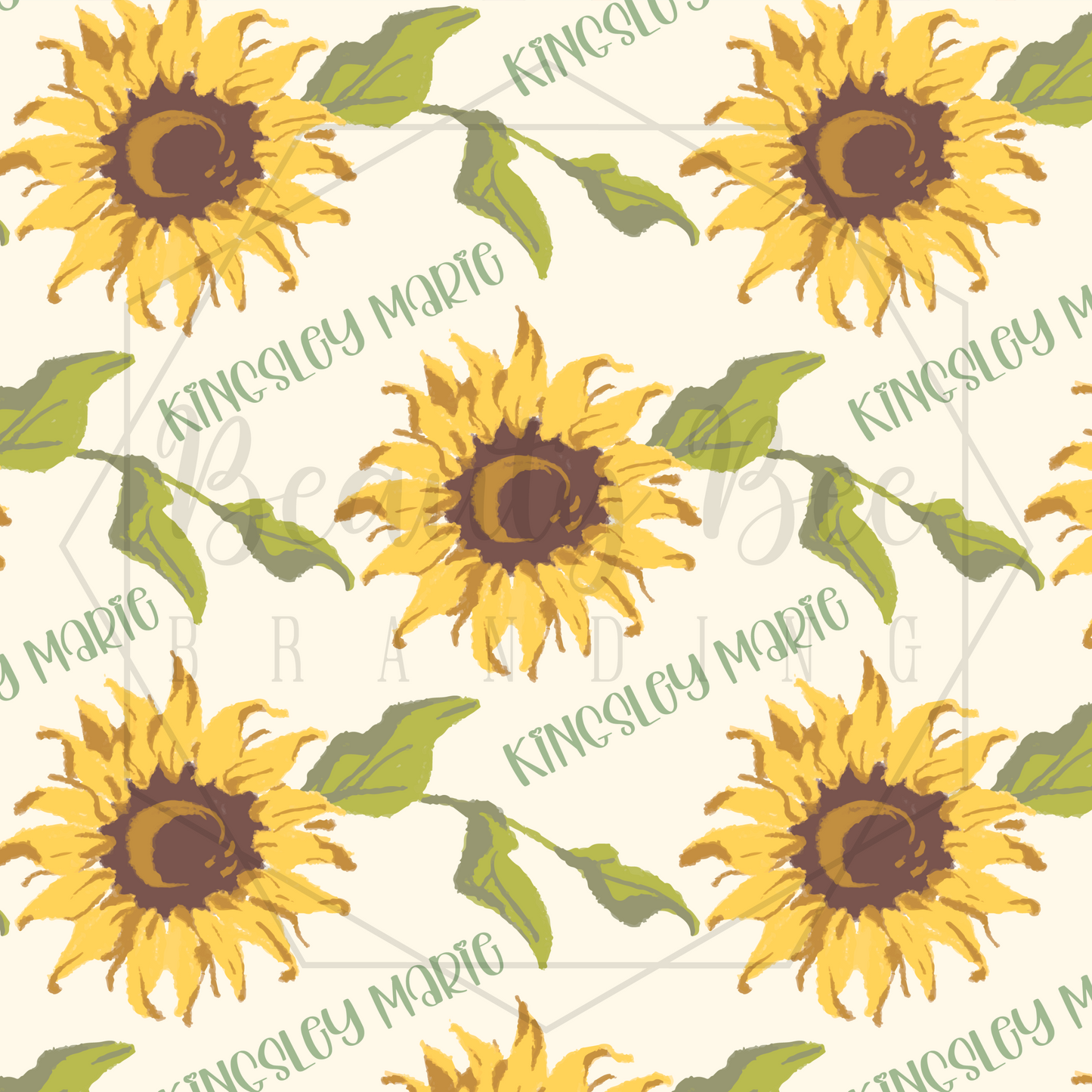 Vintage Sunflowers Customized SEAMLESS PATTERN