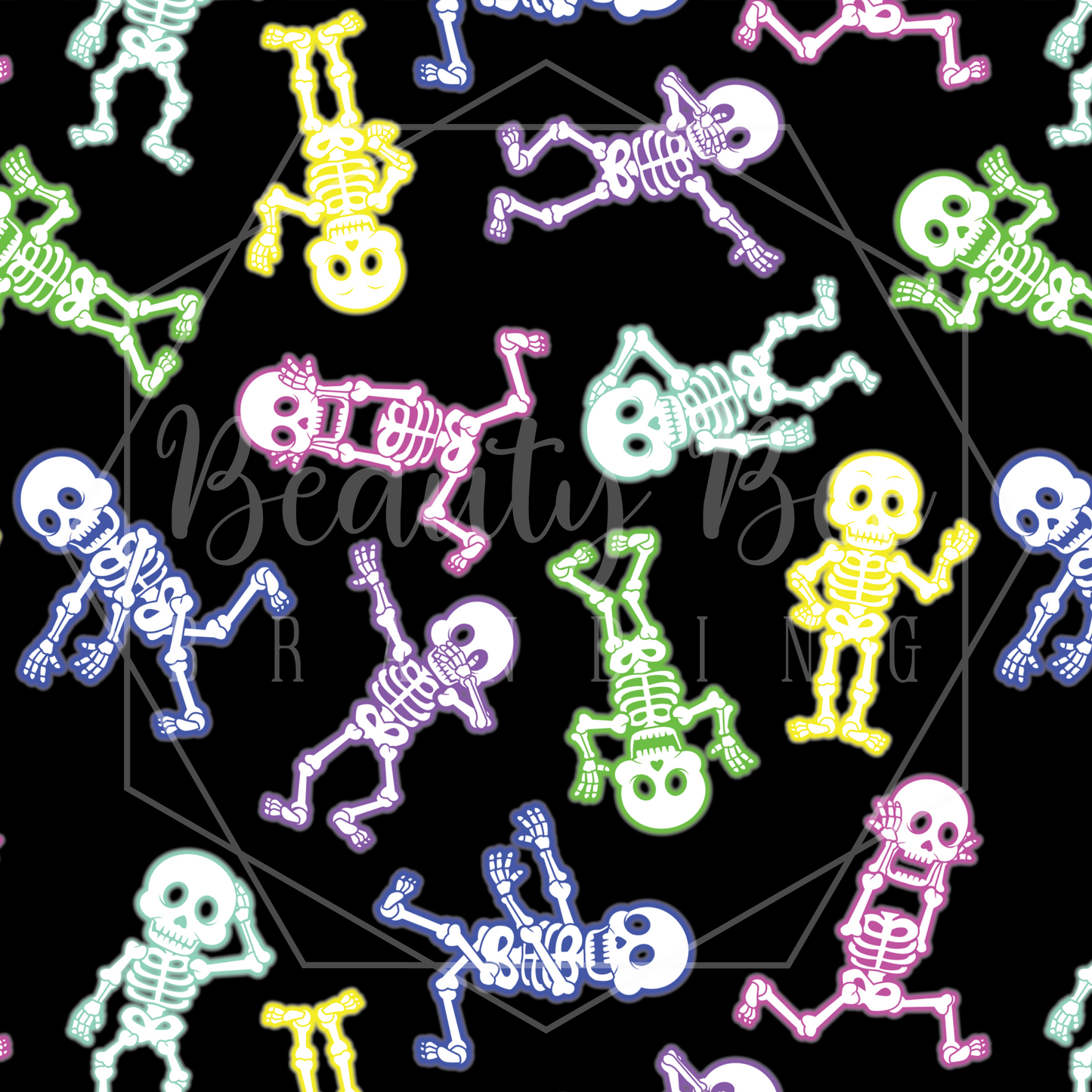 Neon Skeletons SEAMLESS PATTERN