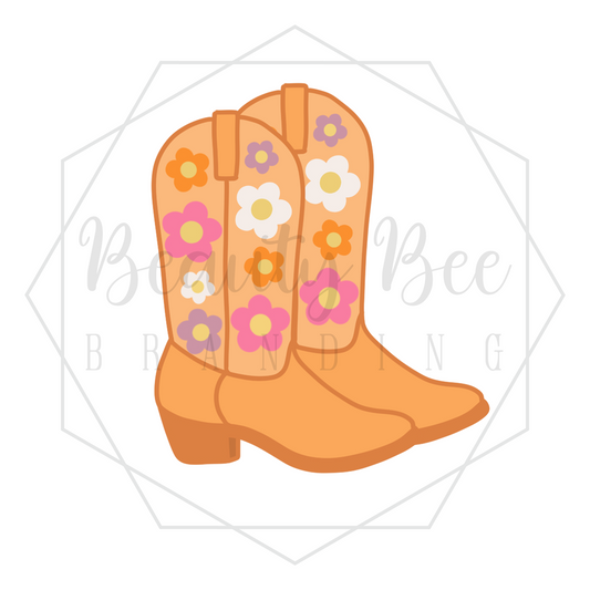 Let's Go Girls Orange Boots DIGITAL DECAL - Sublimation and Print & Cut Files
