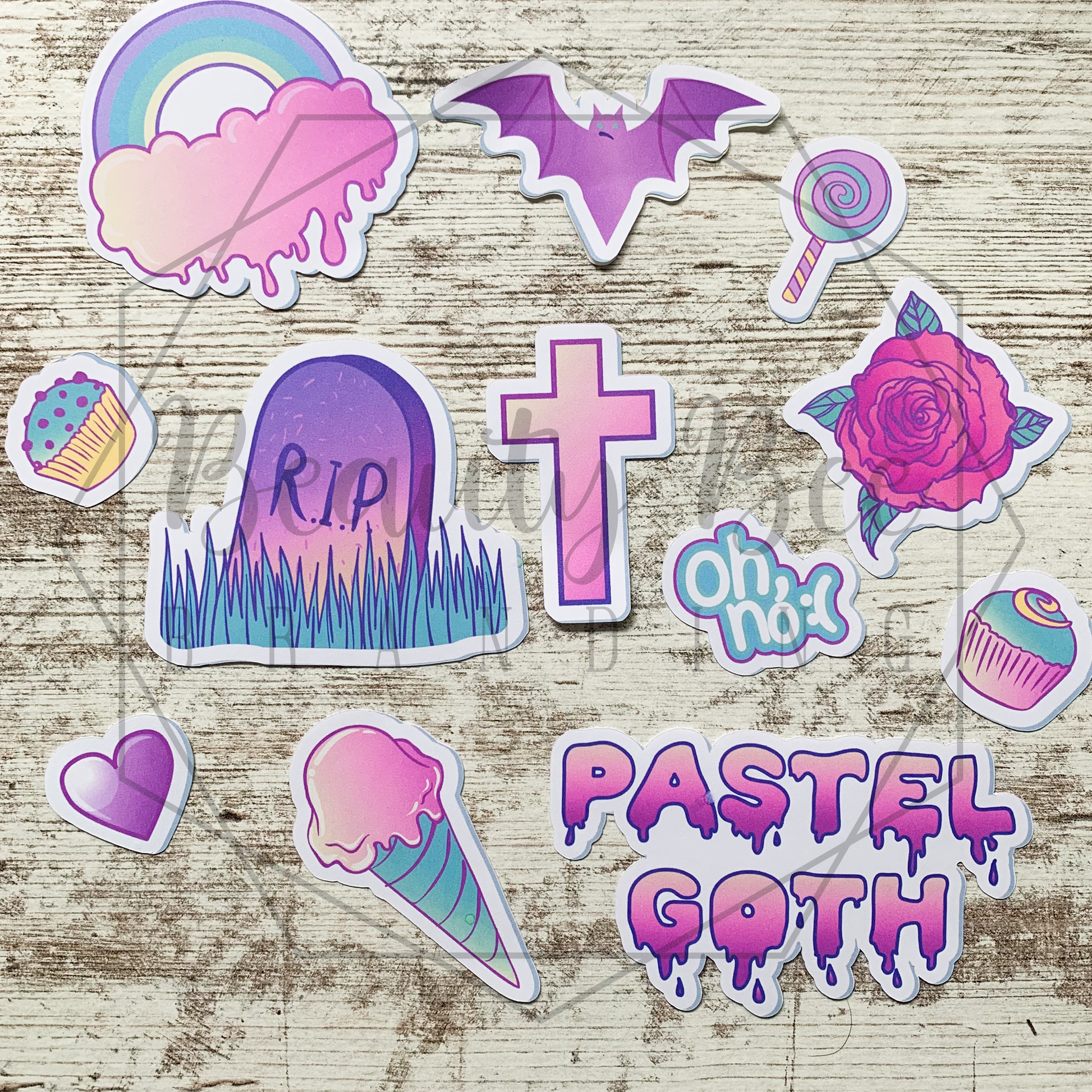Kawaii Pastel Goth Stickers
