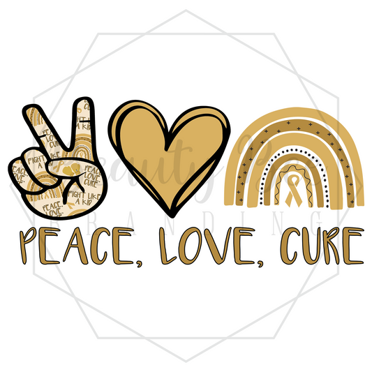 Peace, Love, Cure DIGITAL DECAL - Sublimation and Print & Cut Files