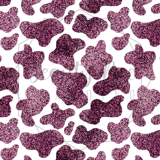 Cow Glitter Pink Spots SEAMLESS PATTERN
