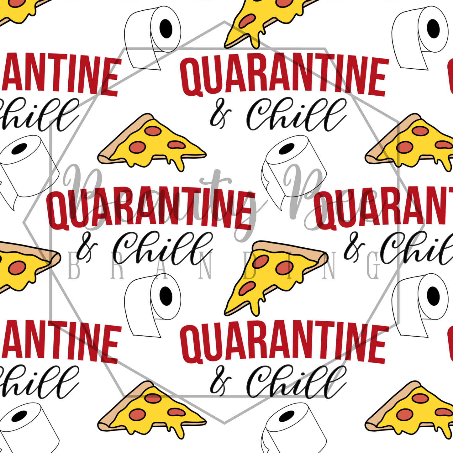 Quarantine & Chill Pizza SEAMLESS PATTERN