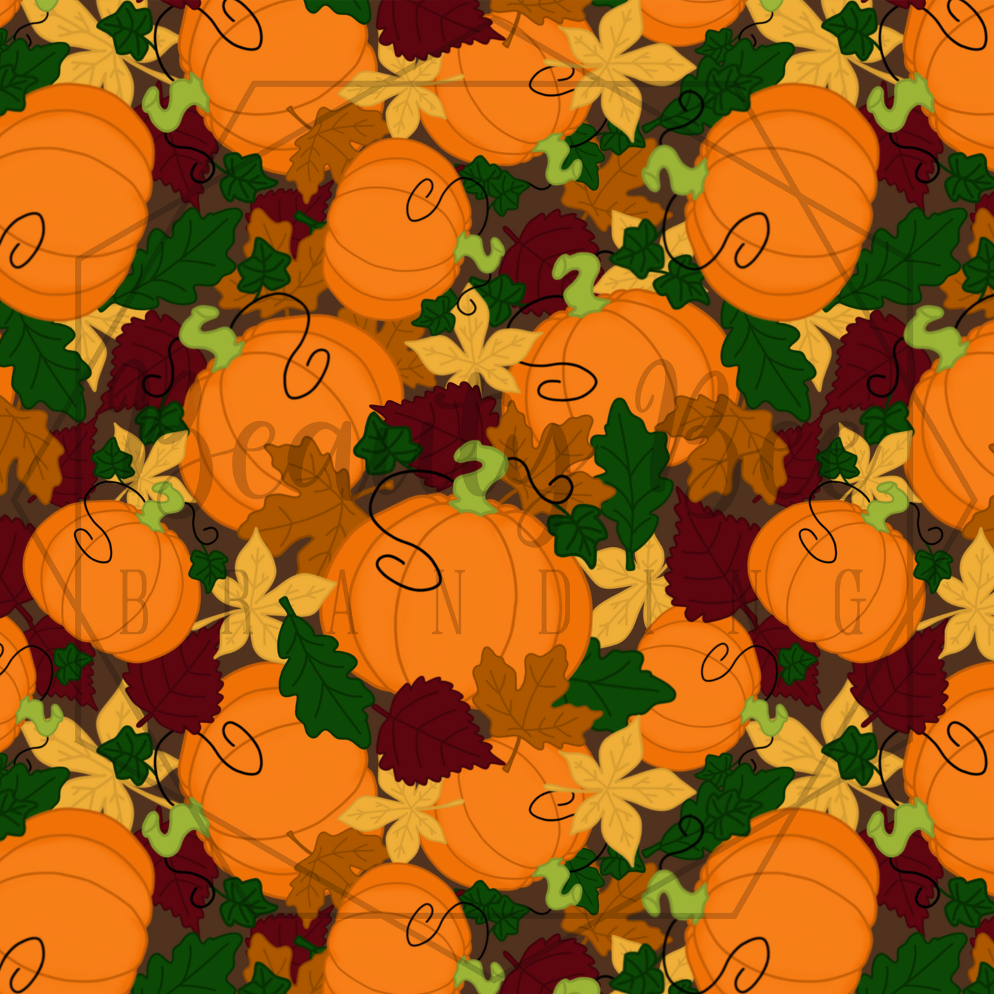Fall Leaves and Pumpkins SEAMLESS PATTERN