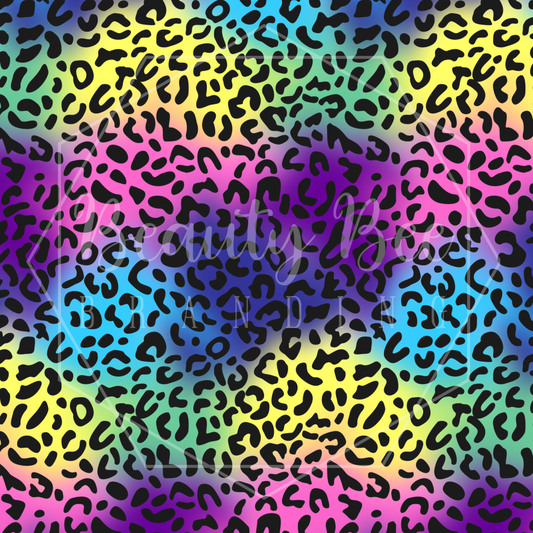 90's Rainbow Leopard SEAMLESS PATTERN