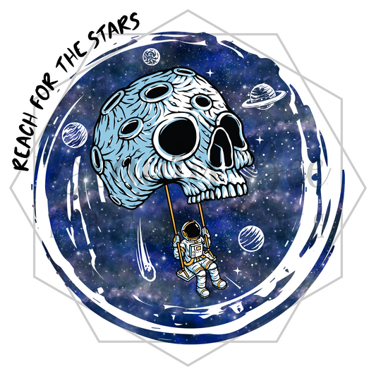 Space Dreams Reach For The Stars DIGITAL DECAL - Sublimation and Print & Cut Files