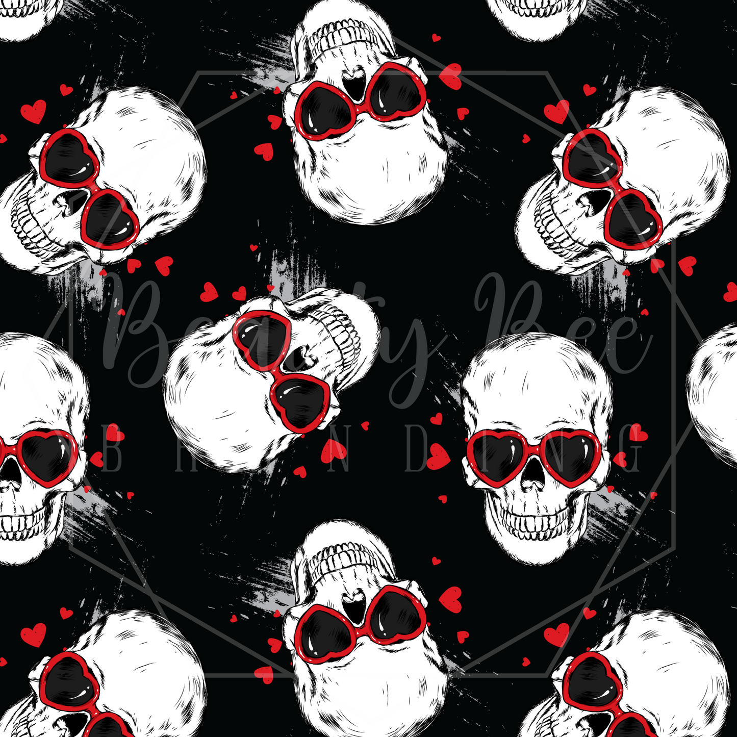 LIMITED RELEASE Valentine's Skulls Red SEAMLESS PATTERN