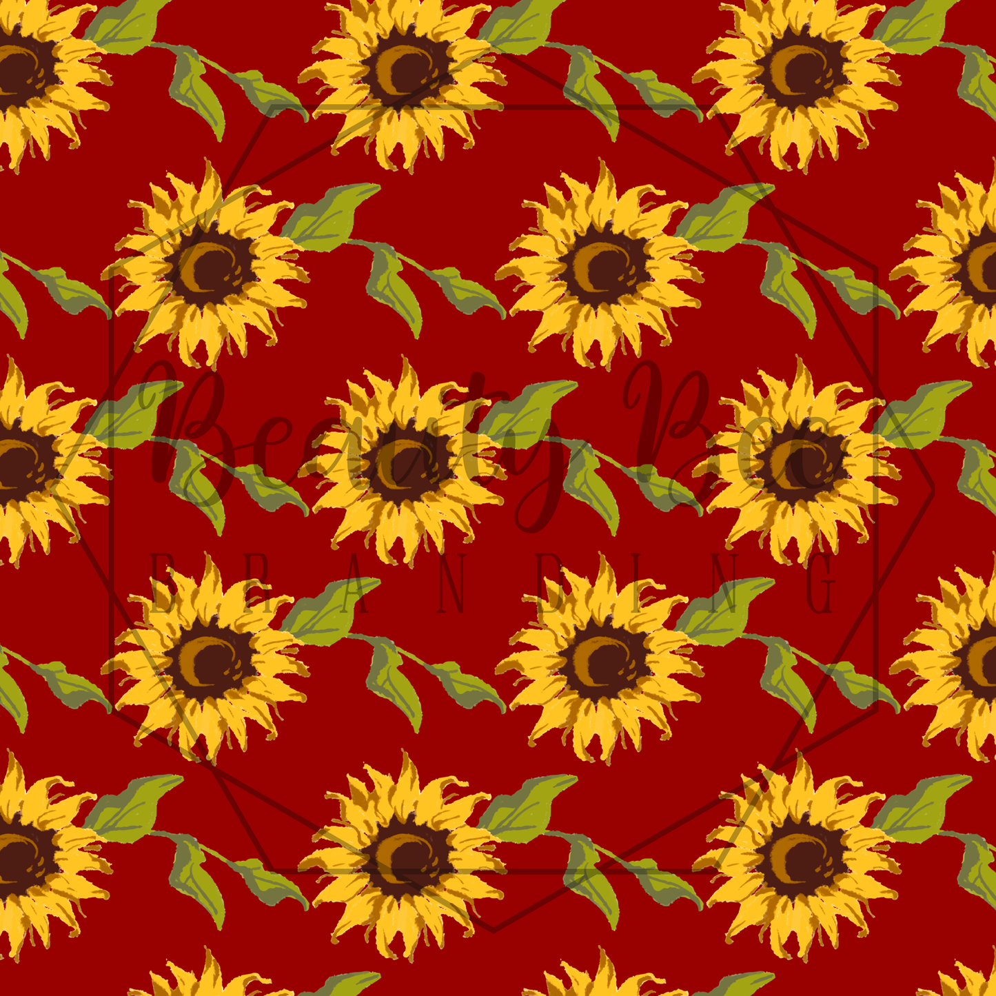 Sunflowers Red Small SEAMLESS PATTERN