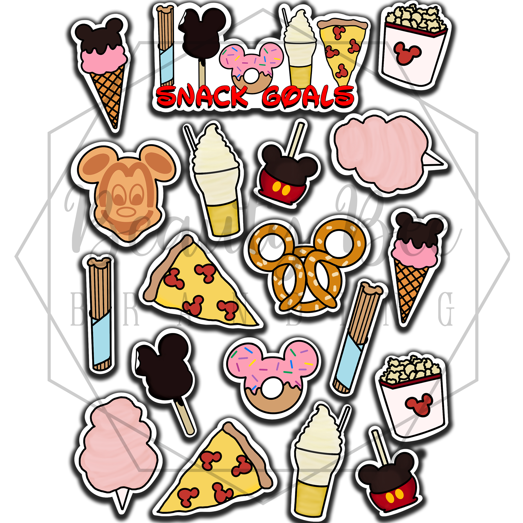 Snack Sticker Sheet Snack Goals Sticker Sheet – Beauty Bee Branding LLC
