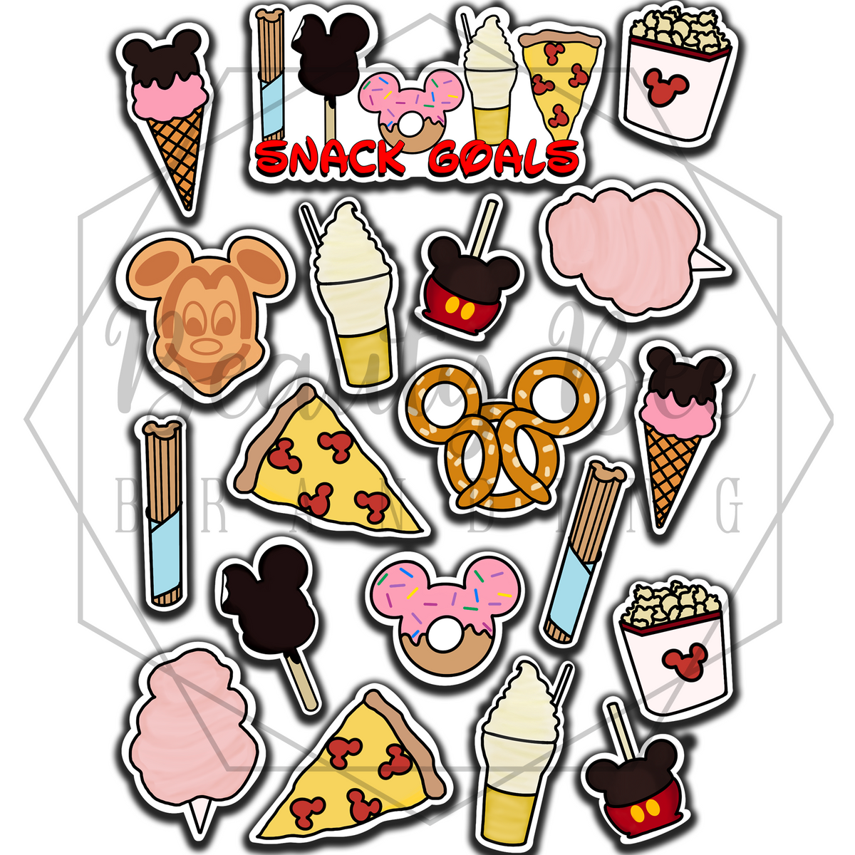 Snack Sticker Singular Snack Goals Sticker Sheet – Beauty Bee Branding LLC