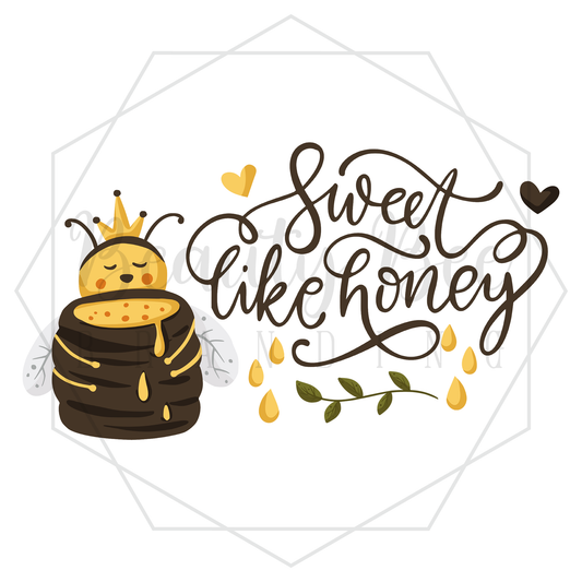 Honey Bees Sweet Like Honey DIGITAL DECAL - Sublimation and Print & Cut Files