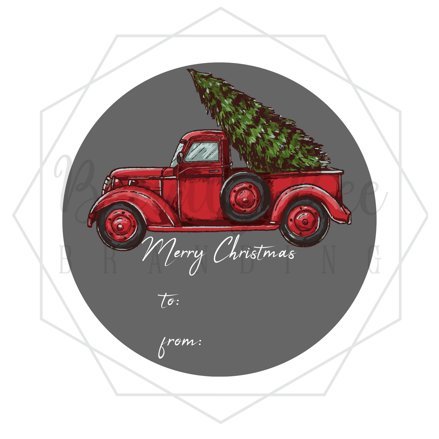 Christmas Trucks To & From Christmas Gift Tag Stickers