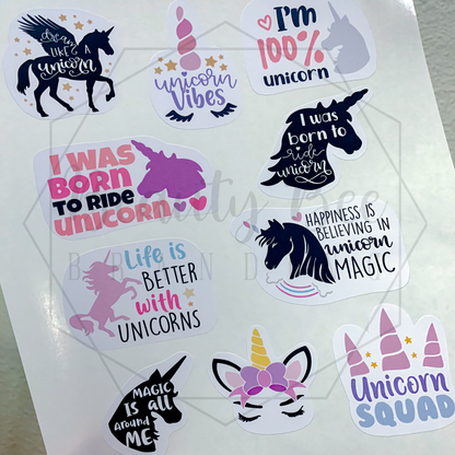 Unicorns Sticker Sheet