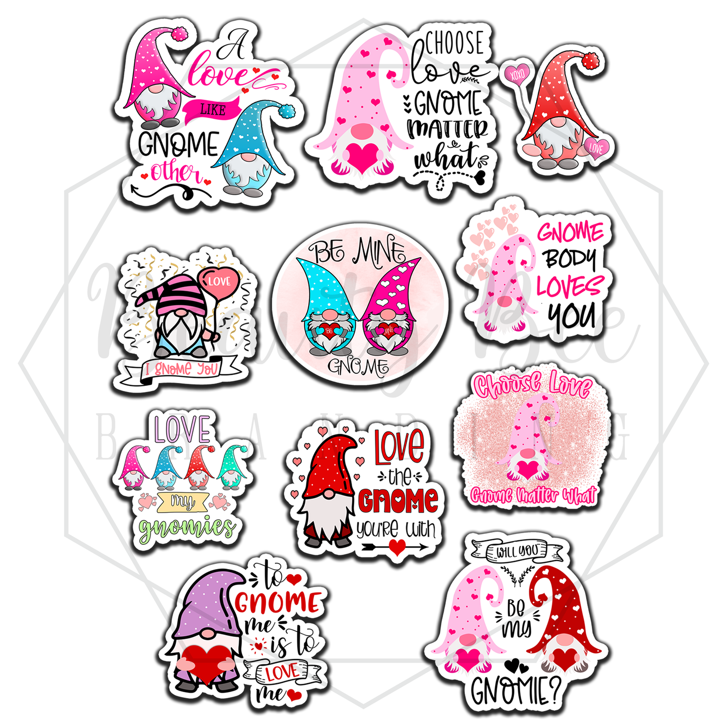 Valentine's Gnomes Sticker Sheet