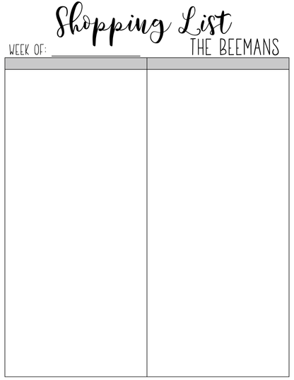 Shopping List DRY ERASE FRIDGE MAGNET