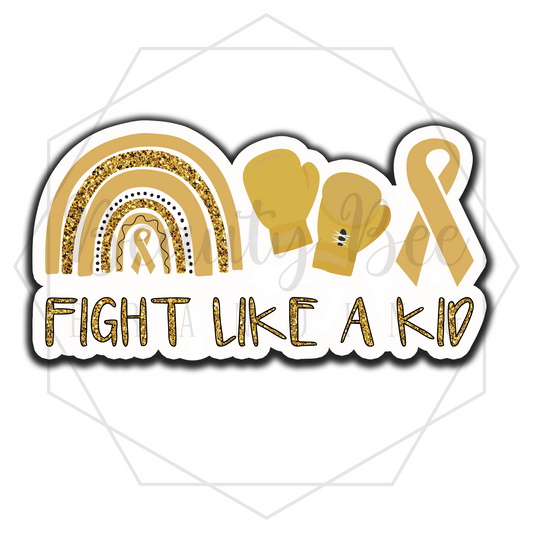 Fight Like a Kid Glitter XL Individual Sticker